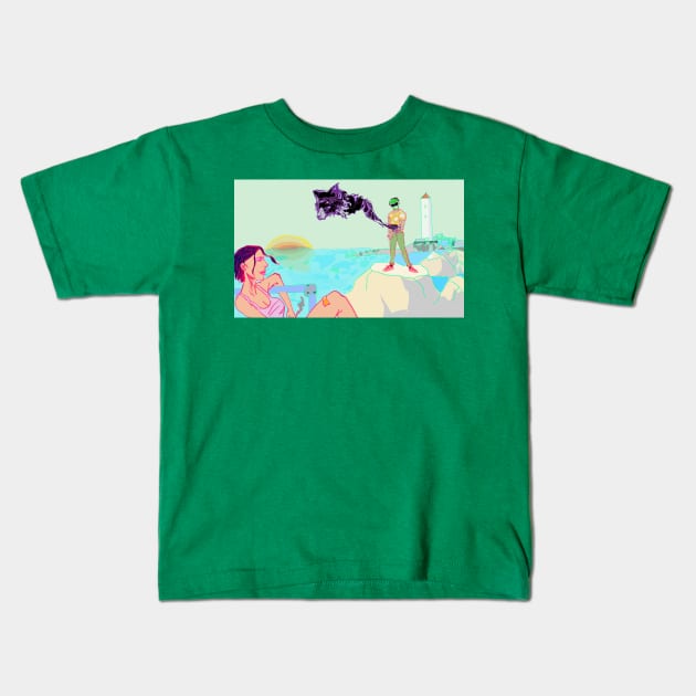 Island in the Sun with Rin Kids T-Shirt by LoneWolfParty